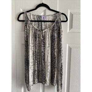 Muche Muchette Women's One Size Snakeskin Cold Shoulder Blouse Boho